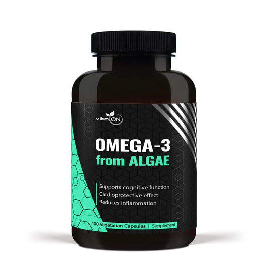 Омега 3 е веган формула с високо съдържание на DHA, допринасяща за по-добри когнитивни функции и намаляване на възпалението.